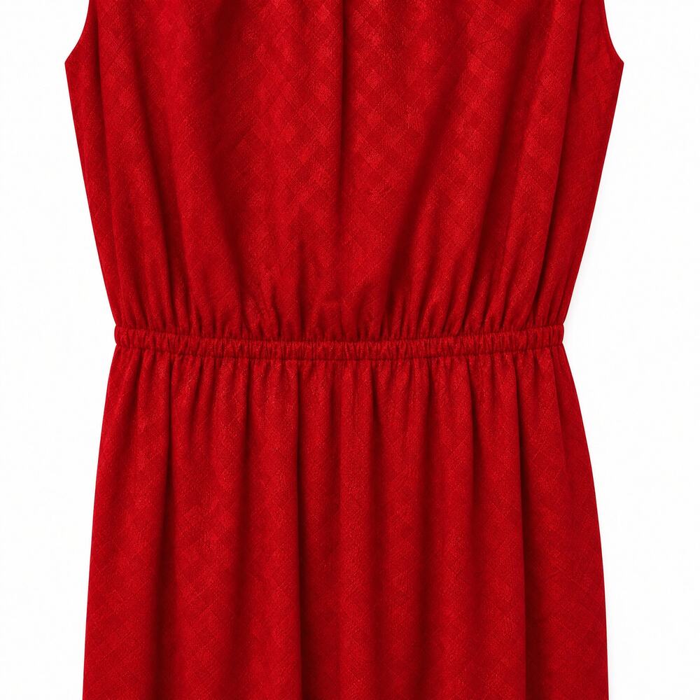 Martin Grant Paris 100% Silk Red Jacquard Sleeveless Dress | Stand Collar | NWT - Picture 6 of 11